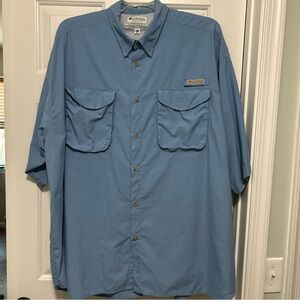 Columbia Sportswear PFG Vented Short Sleeve button up shirt Men’s 4XL Blue